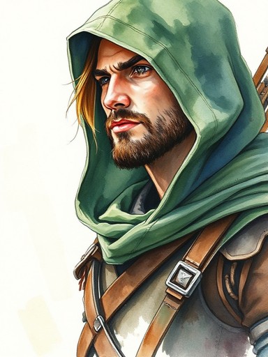 Watercolor style portrait